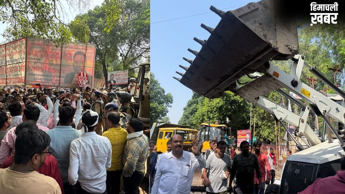 यूपी: लखनऊ के DM ऑफिस के बाहर बुलडोजर एक्शन शुरू, वकील कर रहे प्रदर्शन, पुलिस ने हल्का बल प्रयोग किया​
