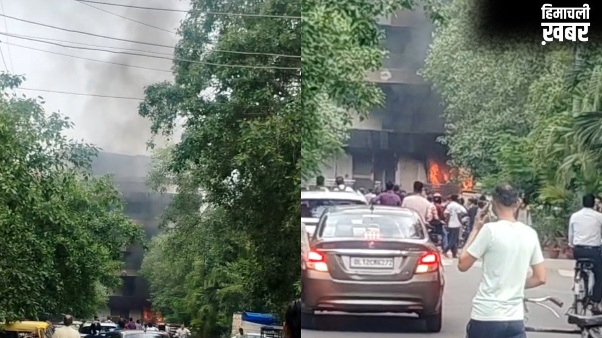 नोएडा: सेक्टर 52 में मकान में लगी आग, फायर ब्रिगेड की टीम मौके पर​