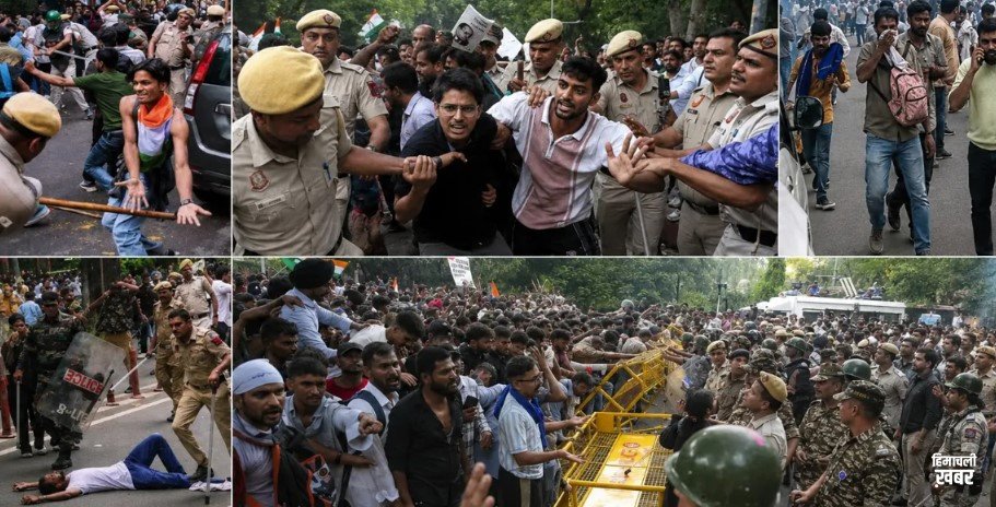CJP के ‘संसद चलो’ मार्च में उपद्रव: 10 वरिष्ठ अफसर समेत 50 सुरक्षाकर्मी घायल