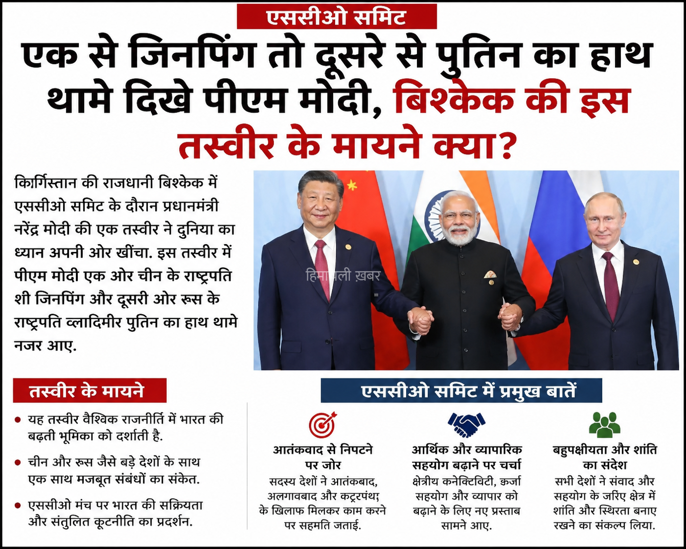 जिनपिंग और पुतिन का हाथ थामे दिखे पीएम मोदी​